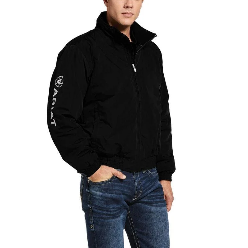 Men's tech-fabric performance jacket-Ariat Men's Stable Team Jacket Black