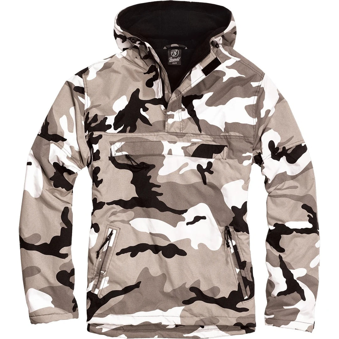 Men's weatherproof fleece jacket-Brandit Men's Windbreaker 3001 Hooded Top Tactical Military Combat Fishing