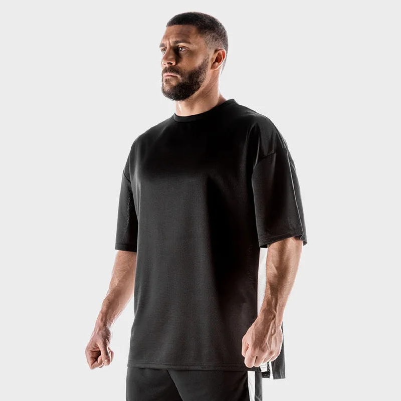 Men's eco-friendly recycled t-shirt-Hybrid Oversize Tee - Onyx