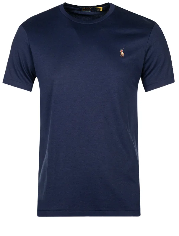 Men's sustainable jersey t-shirt-Pima Polo T-Shirt Cruise Navy