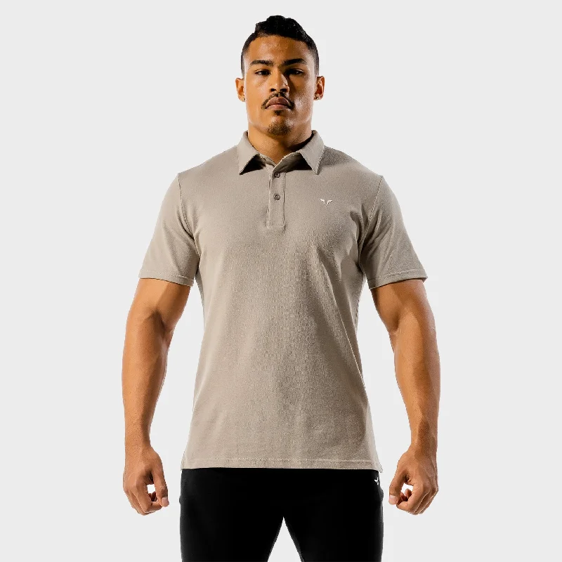 Men's graphic design t-shirt-Core Polo - Grey