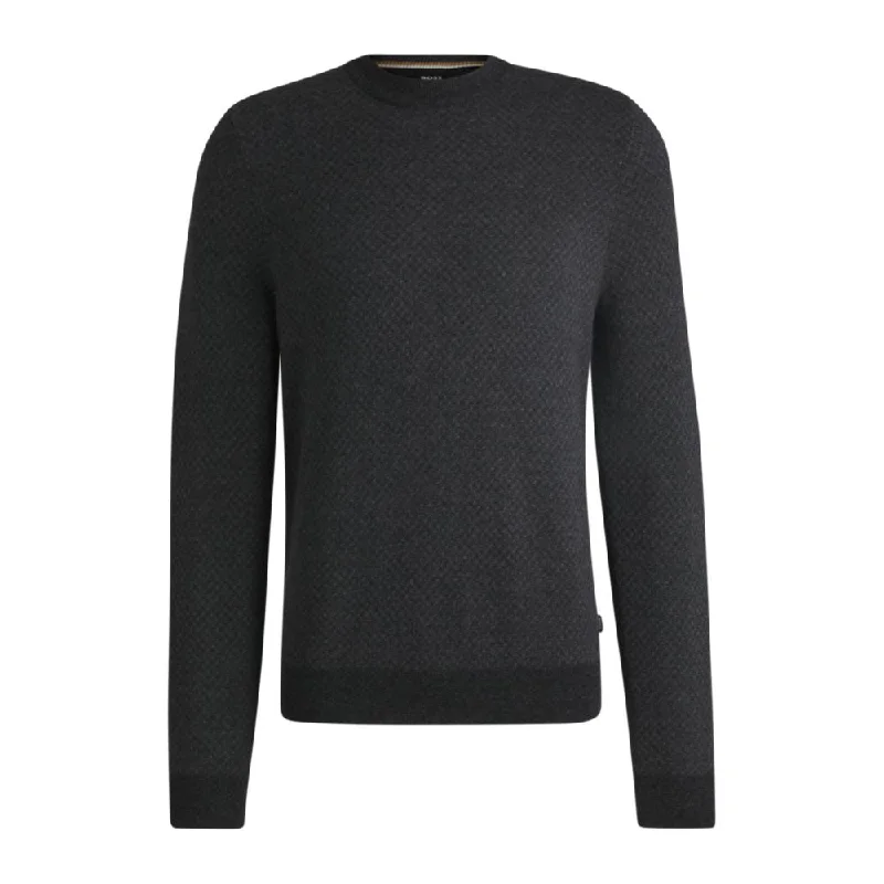 Men's mock neck sweater-Crew-neck sweater in wool