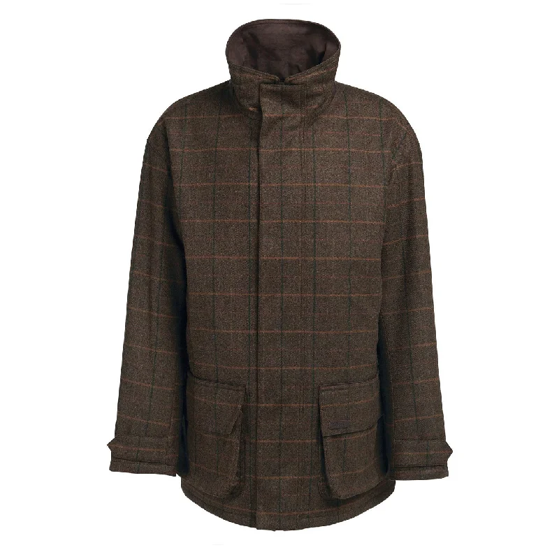 Men's breathable gym jacket-Barbour Wool Beaconsfield Jacket Burnhill Brown Check