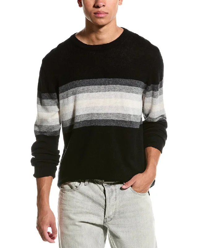 Men's casual sweatshirt-Brodie Cashmere Wool & Cashmere-Blend Blake Stripe Jumper