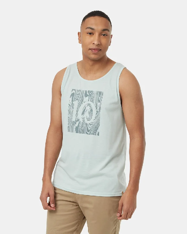 Men's eco-friendly recycled t-shirt-Woodblock Ten Tank