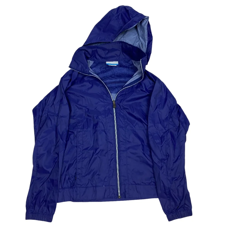 Men's wrinkle-resistant raincoat-Jacket Windbreaker By Columbia In Blue, Size: M