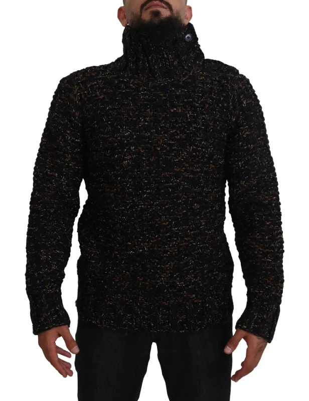 Men's waterproof knitwear-Dolce & Gabbana Elegant Turtleneck Sweater in Luxurious Wool Men's Blend