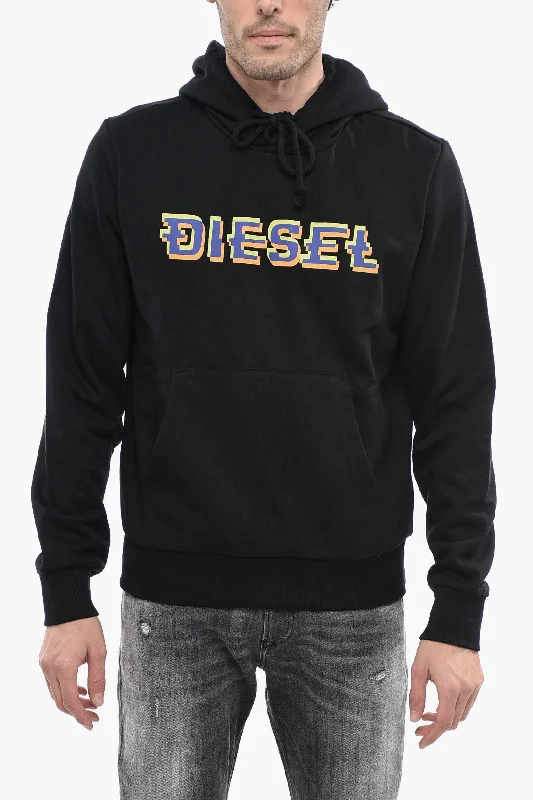 Men's soft sweatshirt-Diesel Cotton S-GINN Hoodie with 3D Print