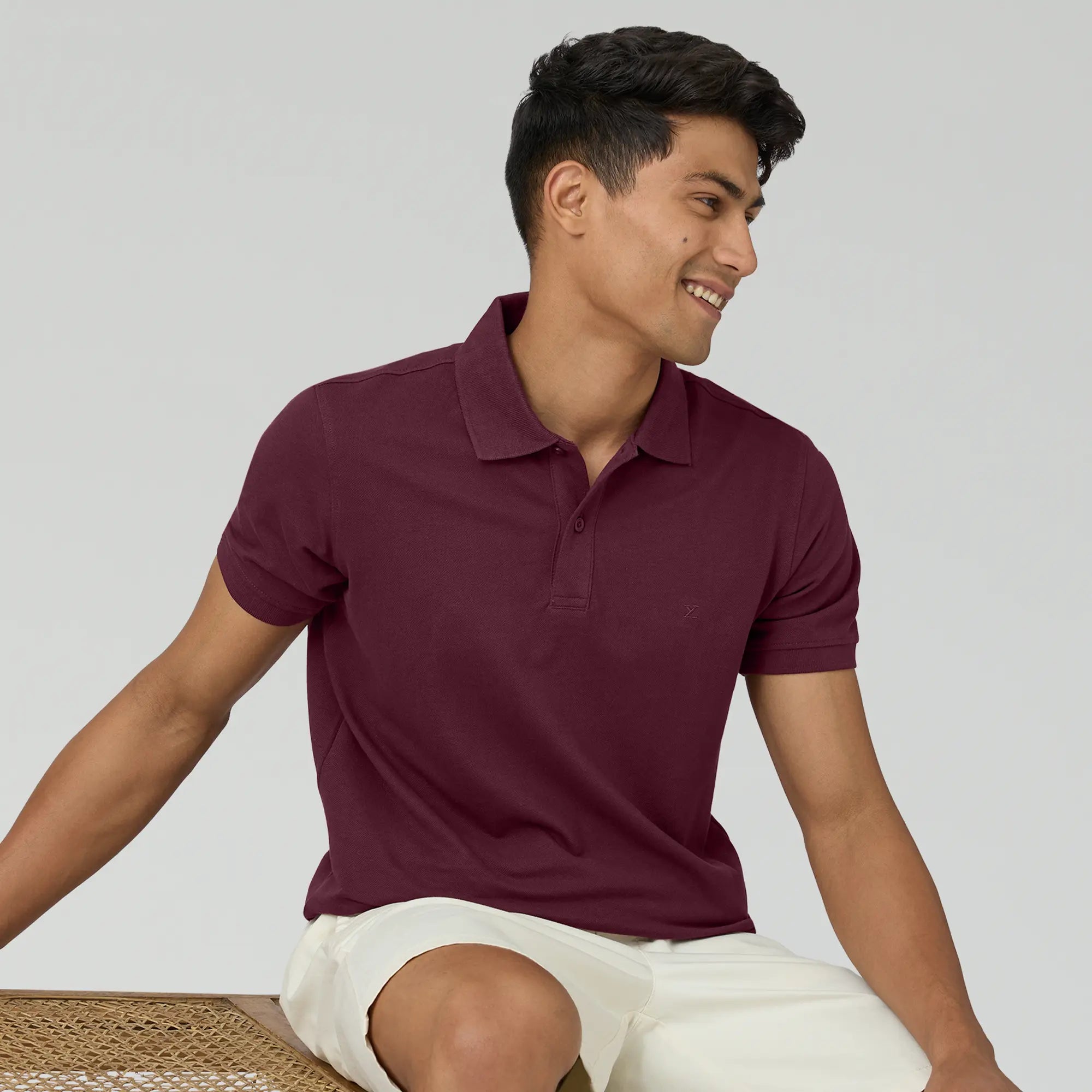 Men's non-iron gym polo shirt-Nova Combed Cotton Polo T-shirts Merlot Maroon