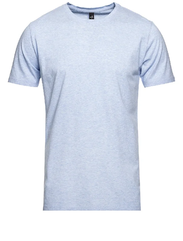 Men's comfortable wear t-shirt-Crew Neck T-shirt Light Blue Melange