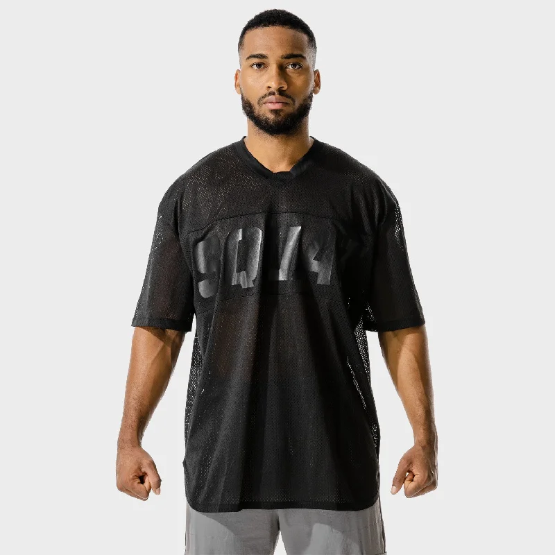 Men's ultra-breathable athletic t-shirt-Code Oversized Mesh T-shirt - Black