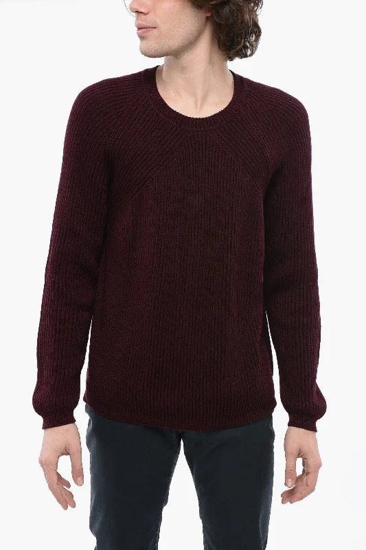 Men's professional sweater-Corneliani Ribbed Crewneck Sweater