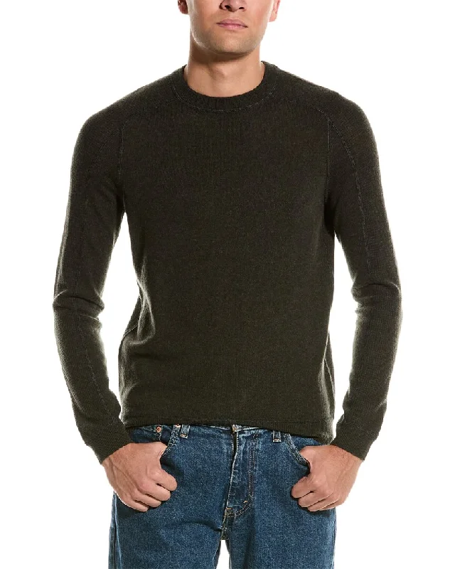 Men's summer sweater-Autumn Cashmere Thermal Panel Cashmere Crewneck Sweater