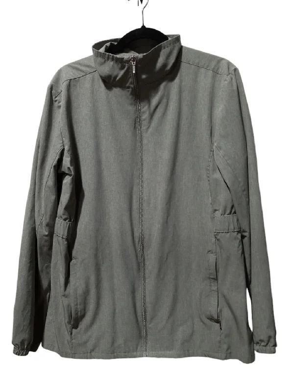 Men's fashionable rain jacket-Jacket Utility By Hang Ten In Grey, Size: L