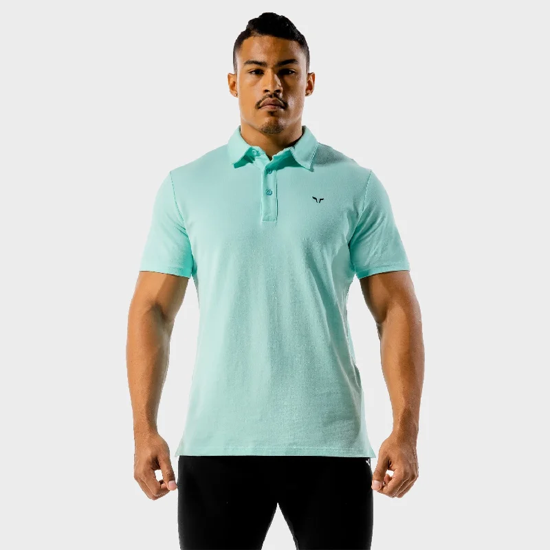 Men's lightweight athletic t-shirt-Core Polo - Aqua