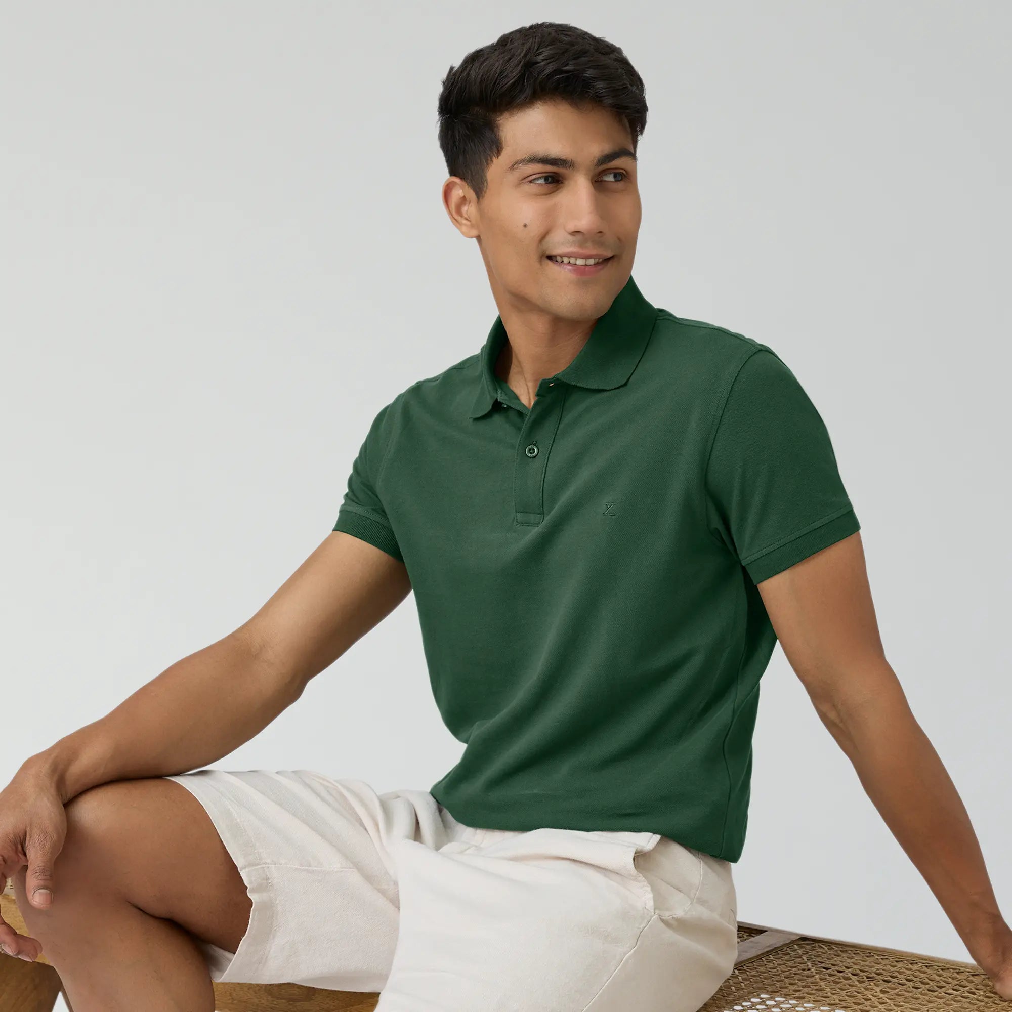 Men's quick-dry office polo shirt-Nova Combed Cotton Polo T-shirts Basil Green