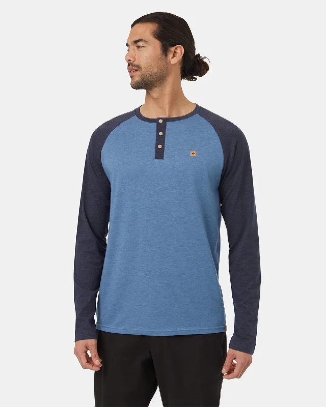 Men's ultra-breathable athletic t-shirt-Baker Henley Longsleeve