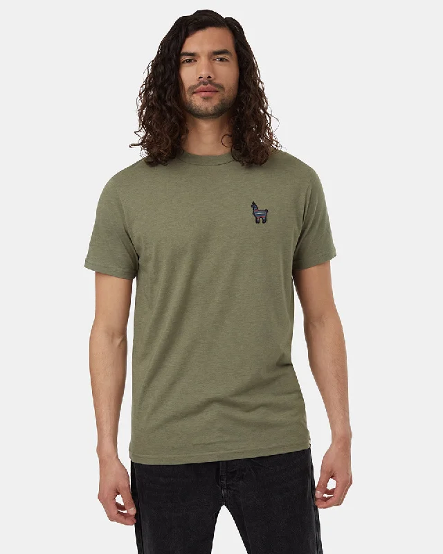 Men's modern fit t-shirt-Peru Embroidered Llama T-Shirt