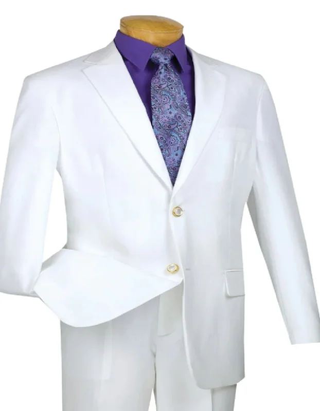 Men's lightweight parka-Mens Classic Fit Poplin Club Sport Coat White Blazer