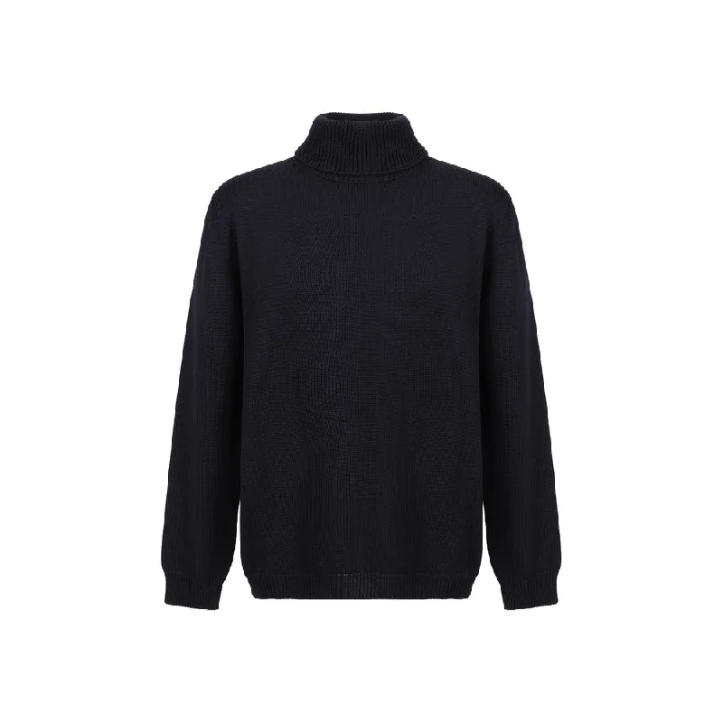 Men's cotton sweater-Roberto Collina Turtleneck Men's Sweater