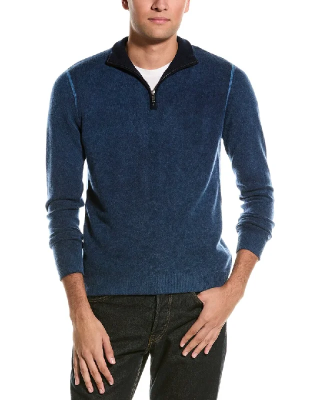 Men's alpaca sweater-Autumn Cashmere 1/4-Zip Cashmere Mock Sweater