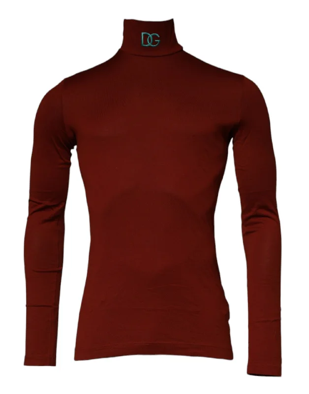 Men's waterproof sweater-Dolce & Gabbana Cotton Turtleneck Men Pullover Men's Sweater