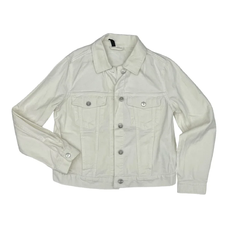 Men's active travel jacket-WHITE DENIM JACKET DENIM by DIVIDED Size:S