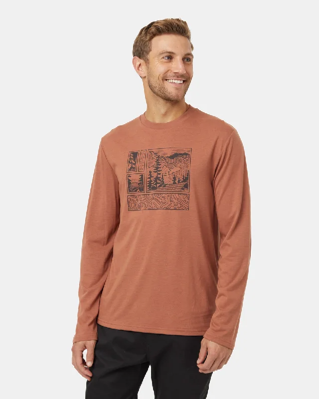 Men's premium cotton t-shirt-Topography Stamp Longsleeve