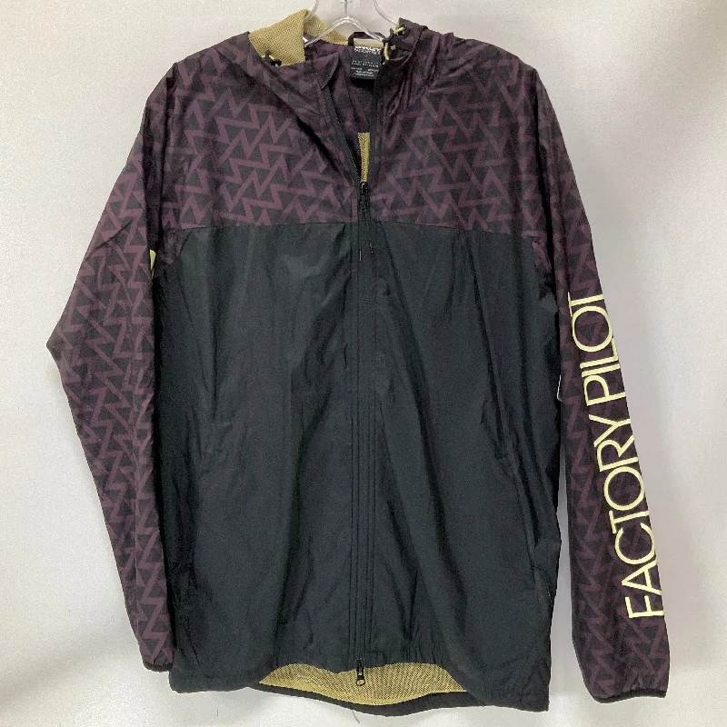 Men's durable windbreaker jacket-Jacket Windbreaker By Oakley In Black & Purple, Size: S