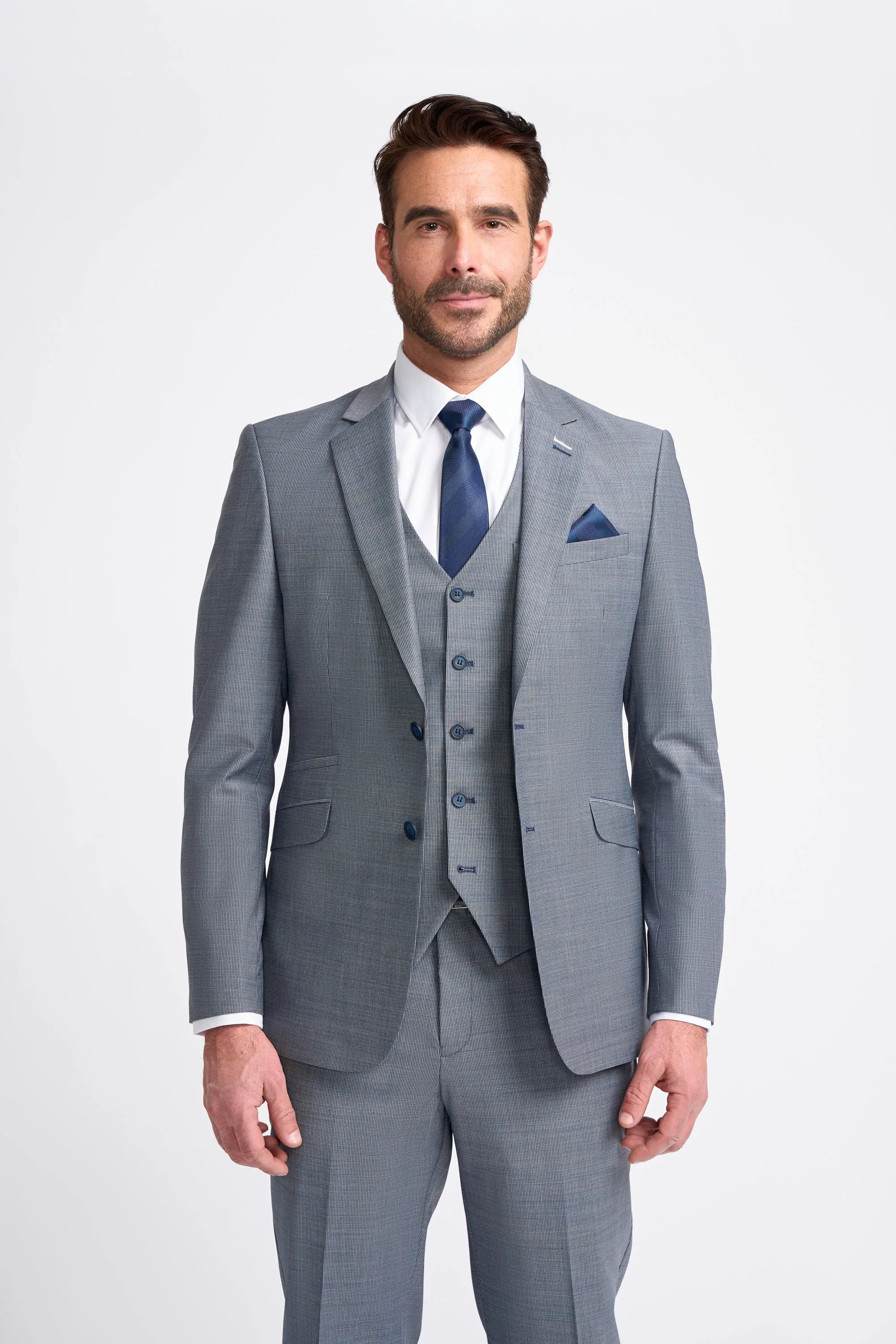 Men's gym performance jacket-Bond - Men's Grey Tailored Fit Blazer