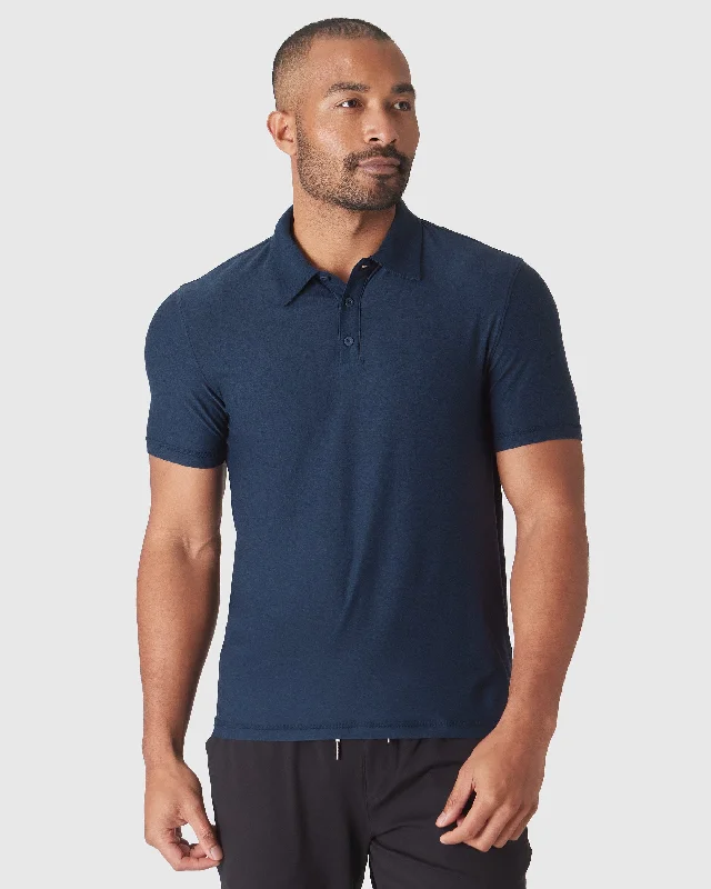 Men's weather-resistant gym polo shirt-Dark Heather Cadet Active Polo 2.0