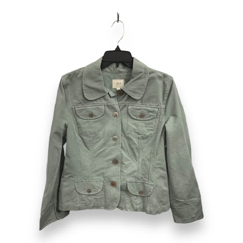 Men's durable windbreaker jacket-Jacket Denim By J. Jill In Green, Size: M