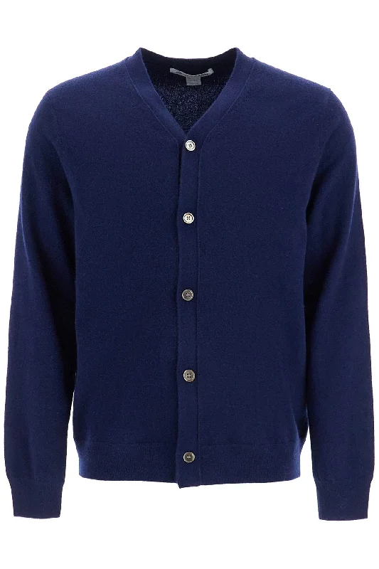 Men's fall knitwear-Comme Des Garcons Shirt Men's Wool Cardigan With Buttons