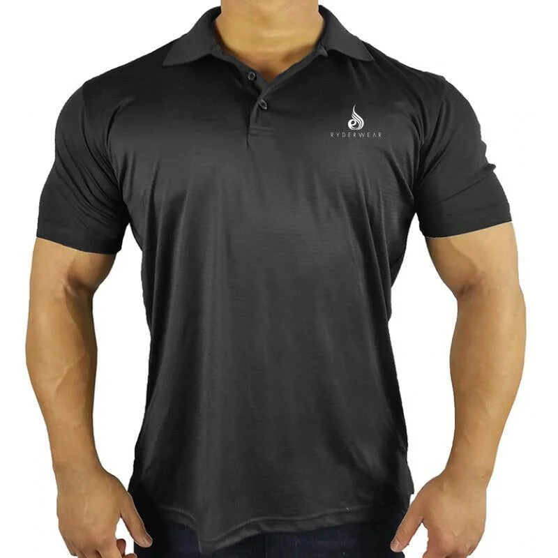 Men's tech-inspired performance polo shirt-Polo Tee - Black