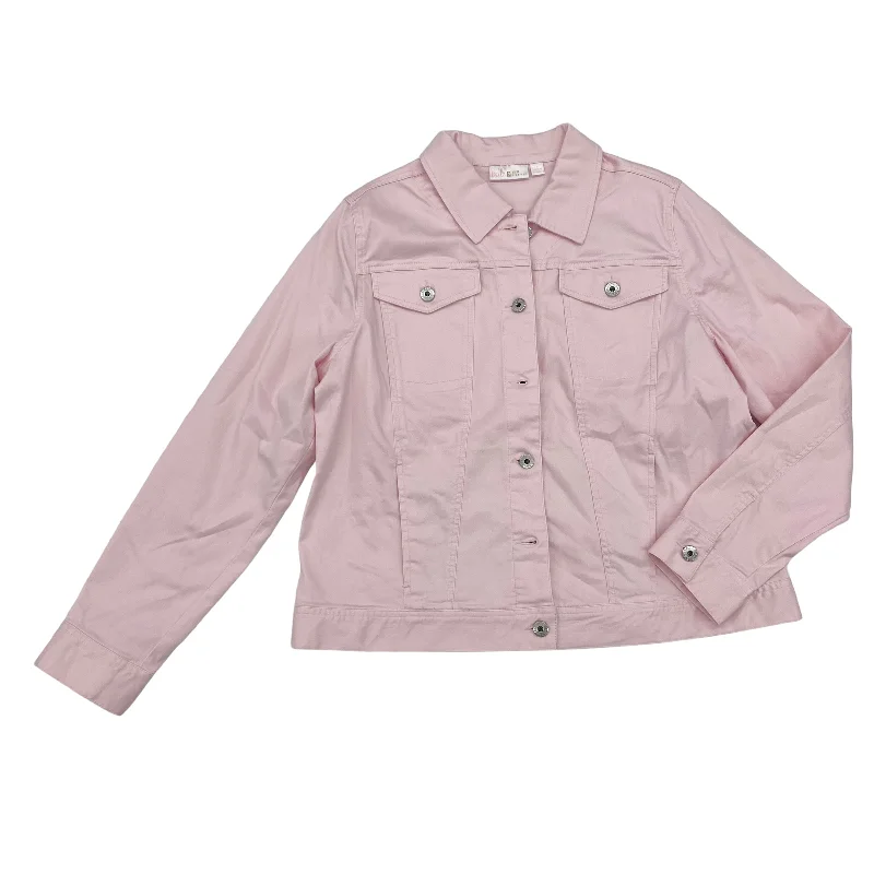 Men's antibacterial performance jacket-PINK JACKET DENIM by BELLE BY KIM GRAVEL Size:L