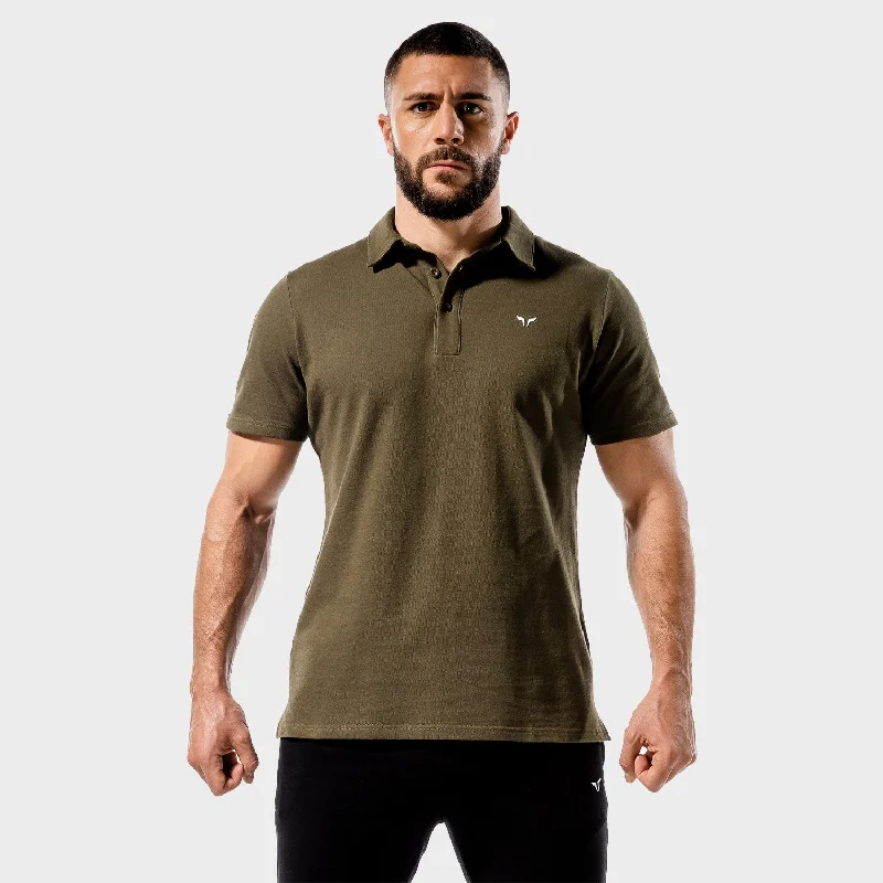 Men's casual athletic t-shirt-Core Polo - Khaki