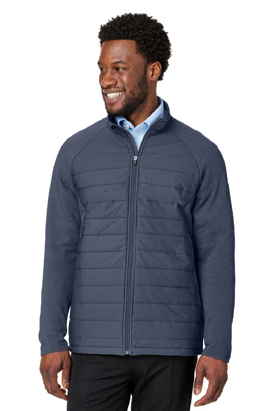 Men's comfortable raincoat-Devon & Jones Mens New Classics Charleston Hybrid Full Zip Jacket - Navy Blue Melange