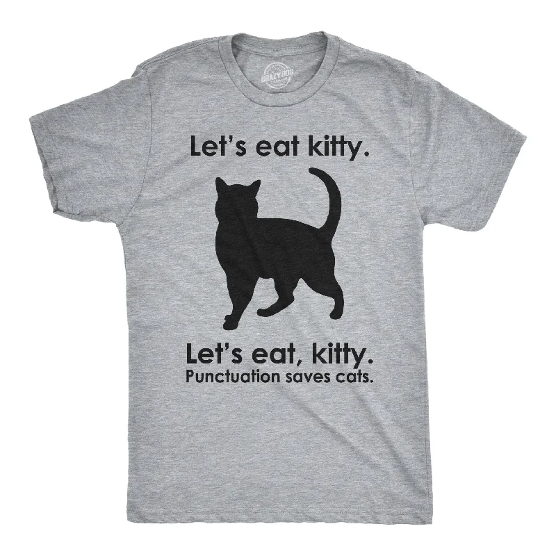 Men's sporty casual wear t-shirt-Let's Eat Kitty Men's T Shirt