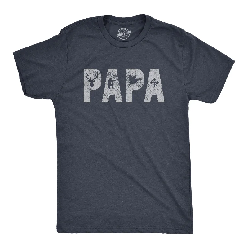 Men's breathable cotton t-shirt-Papa Hunting Men's T Shirt