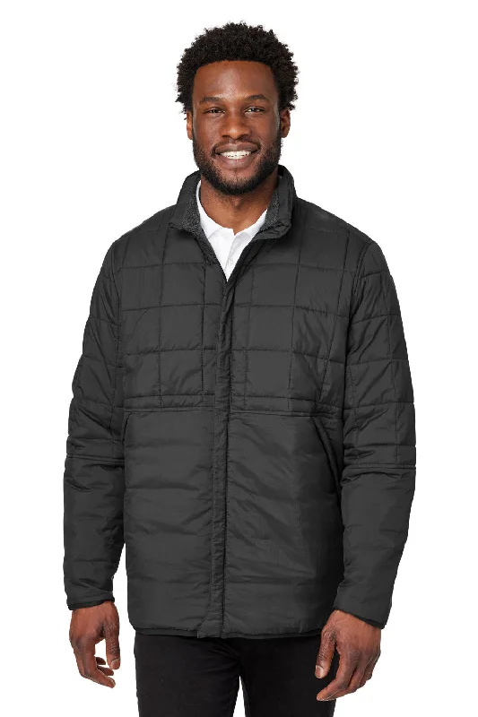 Men's lightweight parka-North End Mens Aura Water Resistant Full Zip Jacket - Black