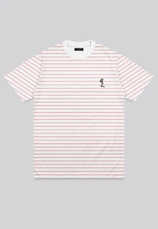 Men's summer wear t-shirt-STRIPE T-SHIRT PALE PINK