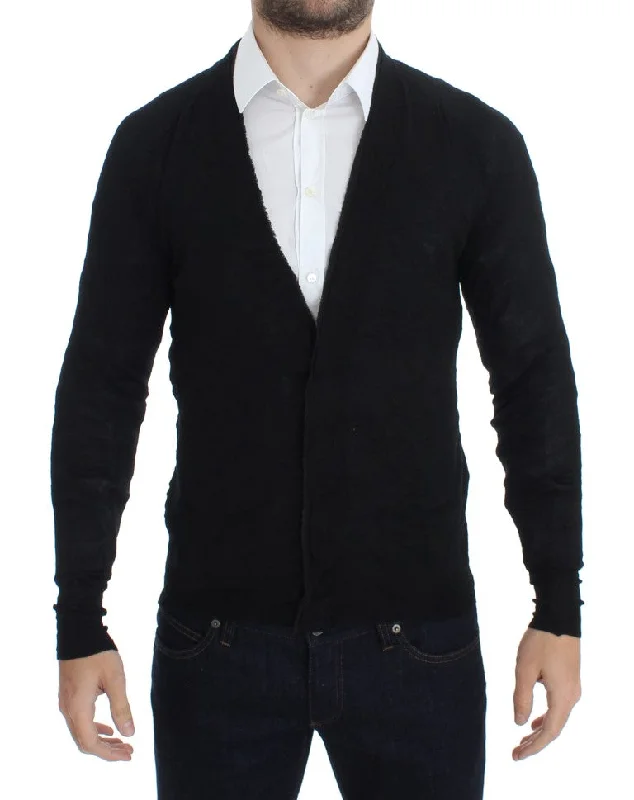 Men's graphic sweater-Costume National Elegant Merino Wool Men's Cardigan