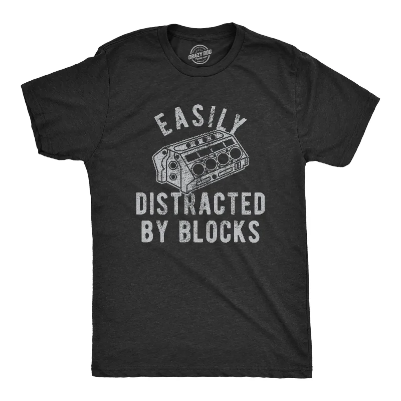 Men's antibacterial fabric t-shirt-Easily Distracted By Blocks Men's T Shirt