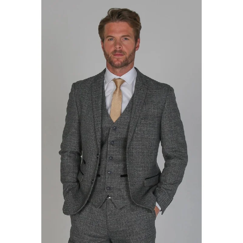 Men's sporty windbreaker-Ralph - Men's Navy Tweed Blazer