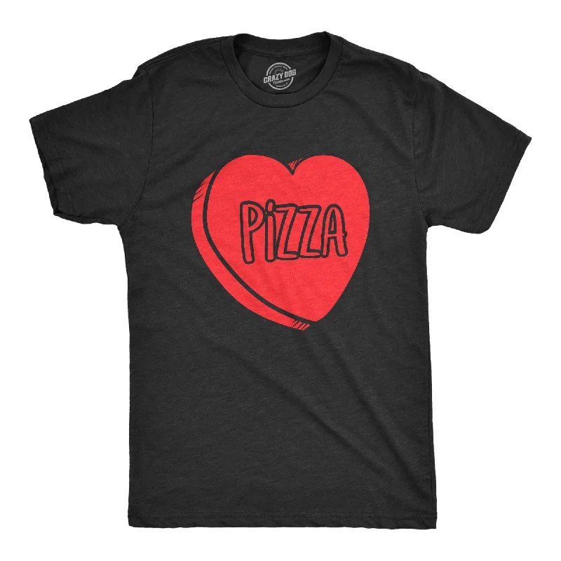 Men's performance athletic t-shirt-Pizza Candy Heart Men's T Shirt