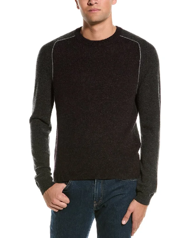 Men's winter sweater-Autumn Cashmere Colorblock Cashmere Crewneck Sweater