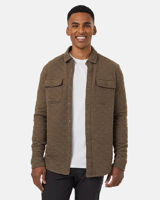 Men's tech-inspired gym wear shirt-Quilted Colville Shacket