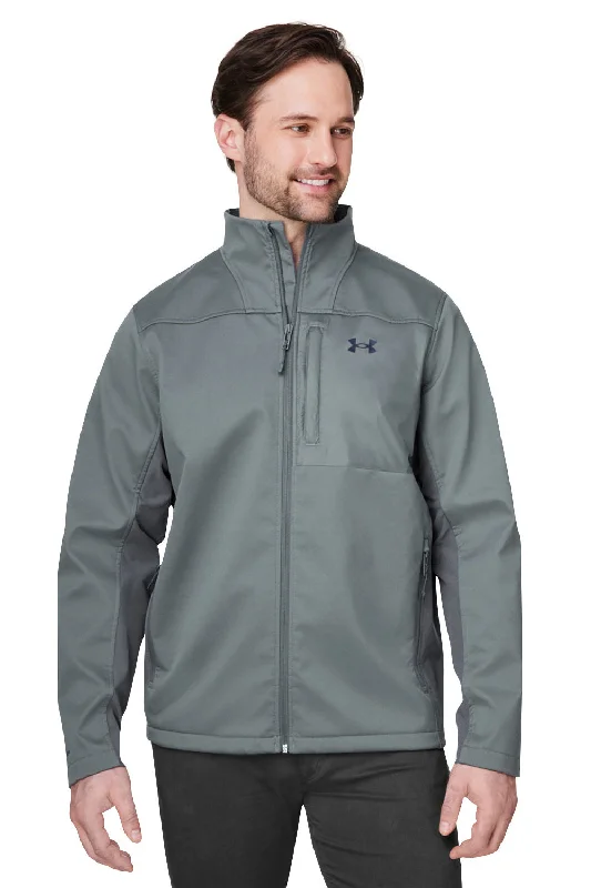 Men's ultra-comfortable travel jacket-Under Armour Mens ColdGear Infrared Shield 2.0 Windproof & Waterproof Full Zip Jacket - Pitch Grey