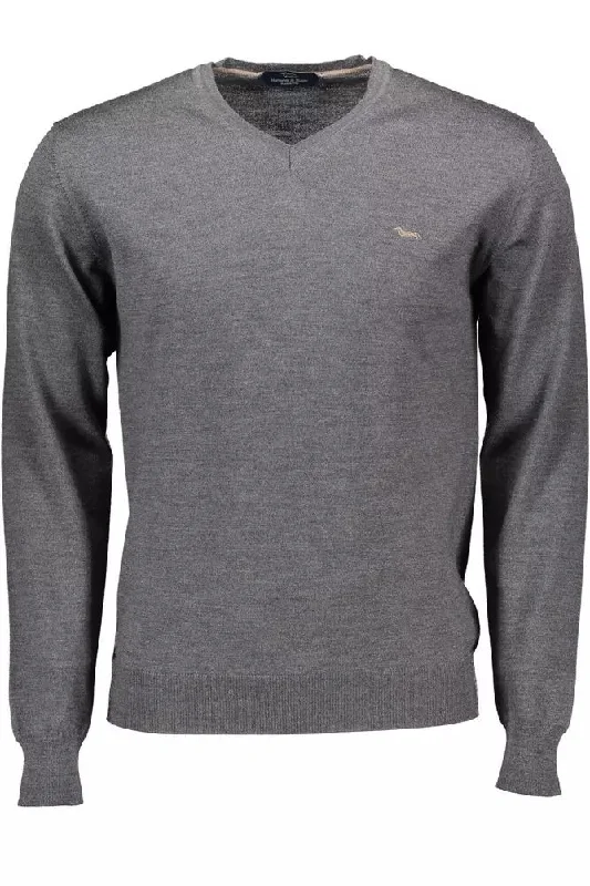 Men's performance pullover-Harmont & Blaine Chic V-Neck Woolen Men's Men's Sweater