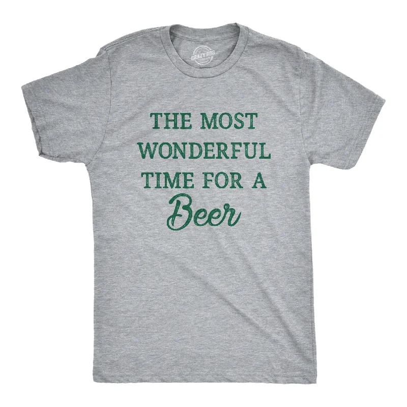 Men's relaxed fit athletic t-shirt-The Most Wonderful Time For A Beer Men's T Shirt